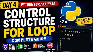 Day 4 of our Python Series! Control structure for loop #python #coding