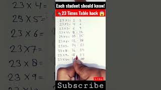 23 Times table hack 😱 |#maths #education #amazing #knowledge #share #study #students #youtubeshorts