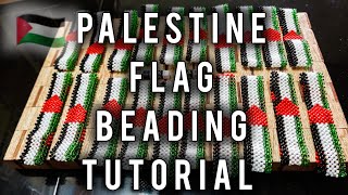 Simple DIY Tutorial on how to bead the Palestine 🇵🇸 Flag Bracelet Design