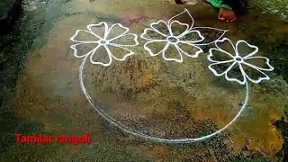 Margazhi pongal New year 2025 special new design rangoli/sankranthi flower🌺beautiful Tamilar rangoli