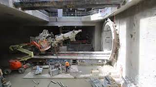 CRL Te Waihorotiu Station (Aotea) – Dame Whina Cooper TBM breakthrough timelapse