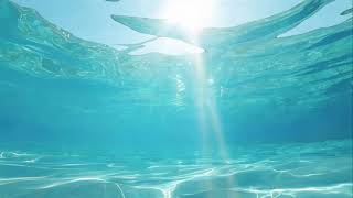 Underwater Ocean Sunlight Rays Clear Blue Water Caustics Seamless Motion Background Video Loop 4K