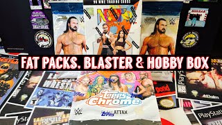 WWE Card opening - 1 hobby box, 1 blaster & 3 fat packs - Topps chrome slam attax, finest 2020 & NXT