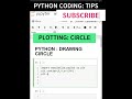PYTHON PLOTTING MATPLOTLIB|SCATTER PLOT|PLOT CIRCLE IN PYTHON #coding #youtubeshorts #viral #shorts