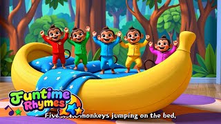 learn Numbers The Five Little Monkey Song - Nursery Rhymes & Kids Songs - Fun Time Rhymes