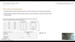 Time sheets and pay slips