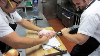 Chef Brendan Collins prepares a Lamb's Head - Kamikaze Kitchen Episode 4