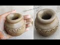 How to make designer clay pot without wheel||hand made clay pot