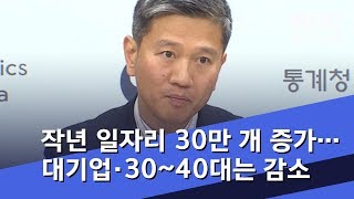 작년 일자리 30만 개 증가…대기업·30~40대는 감소 (2018.12.17/뉴스외전/MBC)