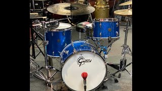 Mike Johnston gives away his Vintage Gretsch Round kit at Bentley’s Drum Shop Clinic