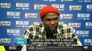 Kevin Durant talks Suns trade, Full Interview | 2023 NBA All-Star Practice