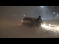 INTENSE BLIZZARD conditions at Buffalo, NY waterfront with lake effect snow