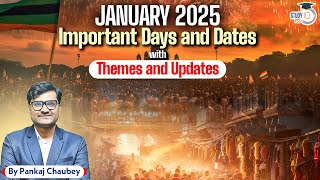 January 2025 Important Days \u0026 Dates With Themes \u0026 Update | By Pankaj Sir | StudyIQ PCS