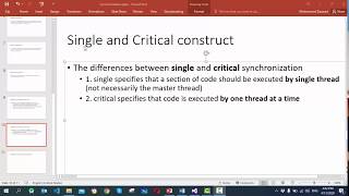 OMP difference between single and critical