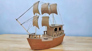 How to make a boat models with cardboard | Sailboat | jhs day to day craft