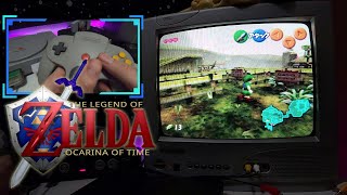 The Legend Of Zelda Ocarina Of Time Unboxing \u0026 Gameplay on an original N64 with a CRT TV