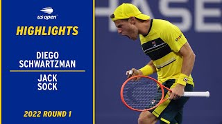 Diego Schwartzman vs. Jack Sock Highlights | 2022 US Open Round 1