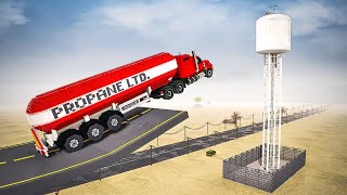 Cars vs Realistic Water Tower | Teardown