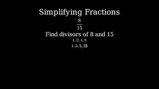 How to Simplify the Fraction 8/15