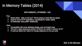 In Memory OLTP Tables (SQL Server 2014)