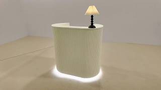 39" Ribbed Curved Mini Reception Desk – Tiny but INSANELY Luxe!
