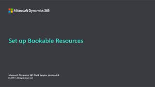 Module 2: Set up Bookable Resources