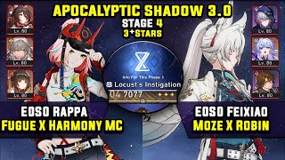 E0 Rappa Carry \u0026 E0 Feixiao Carry W/ Robin (3 Stars) Apocalyptic Shadow 4 Honkai Star Rail 3.0