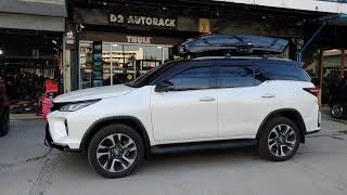 กล่องบนหลังคาราคาถูก THULE RoofBox Vector ใส่ Toyota Fortuner ที่วางของบนหลังคารถ กล่องติดหลังคารถ