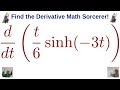 h(t) = (t/6)*sinh(-3t) को व्युत्पन्न