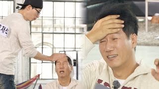 《FUNNY》 Running Man 런닝맨｜유재석에 이마스매싱 맞은 지석진 '이거 한번만 더 하자고 좀 제발' EP399 20151004