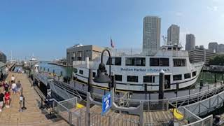 Boston Harbor waterfront New England Aquarium area travel walking tour Insta360 X4 8K VR 360