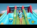 9283B  Mega Racing Water Park | Little Kids Jumping Castles