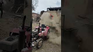 The process of removing mud walls from old houses