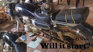 Old Japan Honda CD-125 Motorcycle Starting Up After Many Years ! - 4 Steps