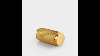 PUSHKA HOME - P185 - Brass Cylinder Pull - Gold - Knurled