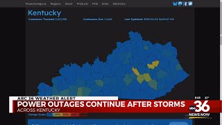 Power outages continue after storms