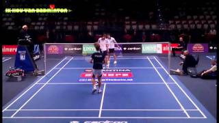 Nederlandse kampioenschappen badminton 2014 SF Ridder en Bosch vsTabeling en Ruiter