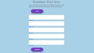 Responsive Dynamic Textarea | Dynamically Add or Remove Textarea Using CSS JavaScript and Bootstrap