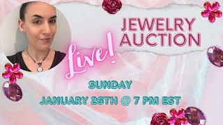 LIVE Jewelry Auction! Sterling \u0026 Costume! WEDNESDAY 1/29 @ 7pm EST