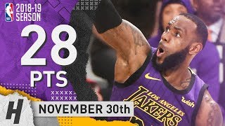 LeBron James Full Highlights Lakers vs Mavericks 2018.11.30 - 28 Pts, 4 Ast, 5 Rebounds!