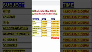 ✅10th BOARD EXAM 2025 ✅ ✅Timetable MAHARASHTRA ✅NEW TIMETABLE SSC BOARD EXAM #sscboardexam2025