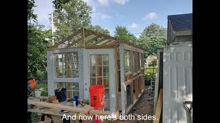 We built a 10 X 12 greenhouse for  less than $2000 using Pallets and Recycled Windows!