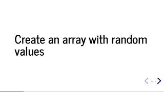 How to Create NumPy array with Random Values