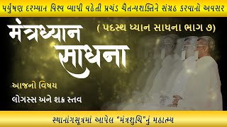 મંત્ર શુચિ સાધના ભાગ ૭ (પર્યુષણ દરમ્યાન વિશ્વ વ્યાપી વહેતી પ્રચંડ ચૈતન્યશક્તિને સંગ્રહ કરવાનો અવસર)