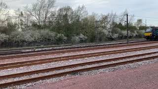 DRS Class 68005 + Class 68002 with containers passes Darlington on Mossend to Daventry International