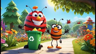 Five Little Bugs in the Bin | Fun Counting and Bug Song for Kids | Nursery Rhymes \u0026 Kids Songs