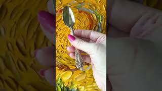 Creating Texture: Using Spoons & Knives Impasto Landscape Painting Technique #shorts #art #painting