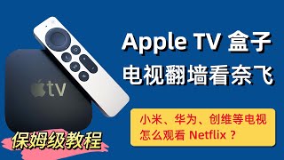 【电视奈飞】 Apple TV 盒子翻墙看奈飞，小米、华为、创维等电视怎么观看Netflix？电视如何看Netflix/奈飞/网飞？奈飞App下载