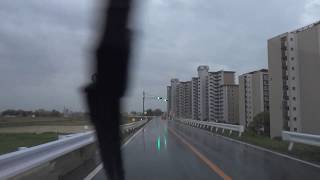 大雨を激走!【矢田川左岸堤防道路を走行】新川中橋（名古屋市北区）から千代田橋（同市千種区） 2019.4.14