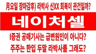 네이처셀 주가/13일 장 마감후)라박사 신뢰회복하라? I증권 공매기사가 원인 아니다? 한입 두말 라박사를 그래도?  #네이처셀 #네이처셀 주가 #네이처셀 전망 #네이처셀 주식